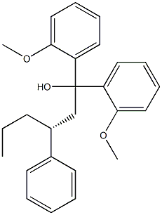 [R,(-)]-1,1-Bis(o-methoxyphenyl)-3-phenyl-1-hexanol Struktur