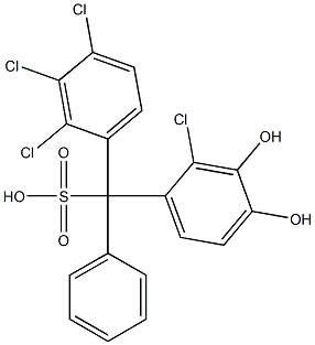 (2-Chloro-3,4-dihydroxyphenyl)(2,3,4-trichlorophenyl)phenylmethanesulfonic acid Struktur