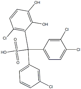 (3-Chlorophenyl)(3,4-dichlorophenyl)(6-chloro-2,3-dihydroxyphenyl)methanesulfonic acid Struktur