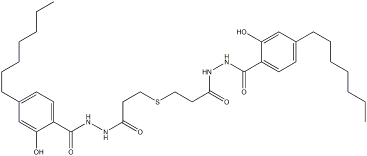 3,3'-Thiodi[propionic acid N'-(4-heptylsalicyloyl) hydrazide] Struktur