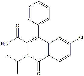 1-Oxo-2-isopropyl-4-(phenyl)-6-chloro-1,2-dihydroisoquinoline-3-carboxamide Struktur