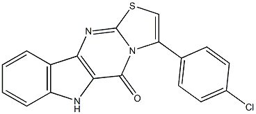 1-(p-Chlorophenyl)-3-thia-4,9,10a-triazacyclopenta[b]fluoren-10(9H)-one Struktur