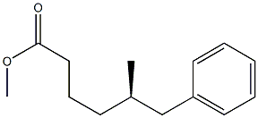 [R,(+)]-5-Methyl-6-phenylhexanoic acid methyl ester Struktur