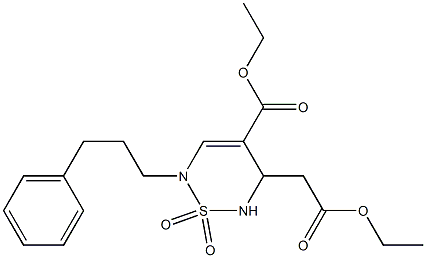 (2-(3-Phenylpropyl)-4-ethoxycarbonyl-5,6-dihydro-2H-1,2,6-thiadiazine 1,1-dioxide)-5-ylacetic acid ethyl ester Struktur