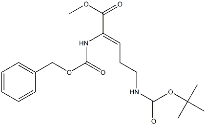 (Z)-2-[(Benzyloxycarbonyl)amino]-5-[(tert-butyloxycarbonyl)amino]-2-pentenoic acid methyl ester Struktur