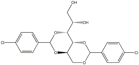 3-O,5-O:4-O,6-O-Bis(4-chlorobenzylidene)-D-glucitol Struktur