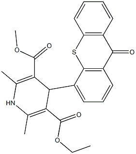 1,4-Dihydro-2,6-dimethyl-4-(9-oxo-9H-thioxanthen-4-yl)pyridine-3,5-dicarboxylic acid 3-ethyl 5-methyl ester Struktur