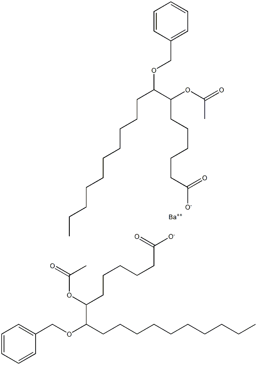 Bis(8-benzyloxy-7-acetyloxystearic acid)barium salt Struktur