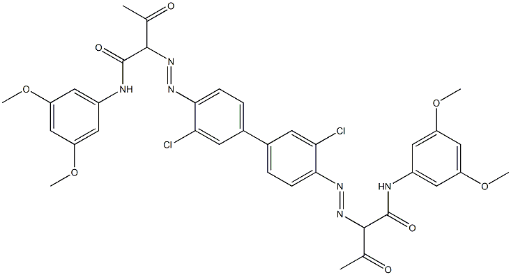 4,4'-Bis[[1-(3,5-dimethoxyphenylamino)-1,3-dioxobutan-2-yl]azo]-3,3'-dichloro-1,1'-biphenyl Struktur