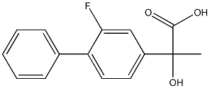 2-Hydroxy-2-(2-fluoro-1,1'-biphenyl-4-yl)propanoic acid Struktur