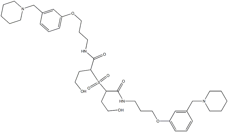 2-Hydroxyethyl[[3-[3-(piperidinomethyl)phenoxy]propyl]carbamoylmethyl] sulfone Struktur