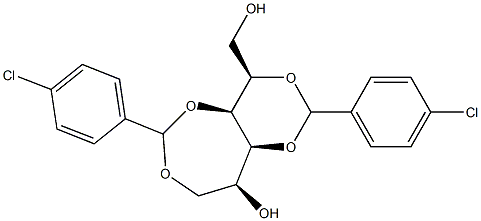 2-O,4-O:3-O,6-O-Bis(4-chlorobenzylidene)-L-glucitol Struktur