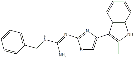 1-Benzyl-2-[4-(2-methyl-1H-indole-3-yl)-2-thiazolyl]guanidine Struktur