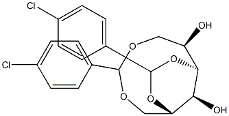 1-O,6-O:3-O,5-O-Bis(4-chlorobenzylidene)-L-glucitol Struktur