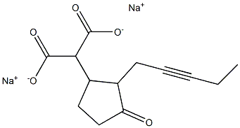 3-Oxo-2-(2-pentynyl)cyclopentylmalonic acid disodium salt Struktur