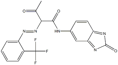 5-[2-(2-Trifluoromethylphenylazo)acetoacetylamino]-2H-benzimidazol-2-one Struktur