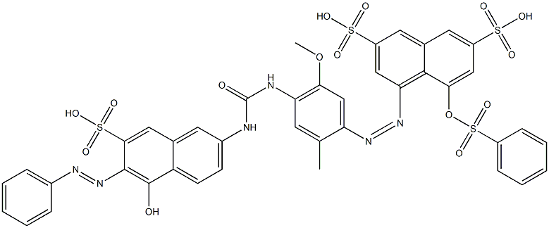 4-[[4-[[[[5-Hydroxy-6-(phenylazo)-7-sulfonaphthalen-2-yl]amino]carbonyl]amino]-5-methoxy-2-methylphenyl]azo]-5-[(phenylsulfonyl)oxy]-2,7-naphthalenedisulfonic acid Struktur