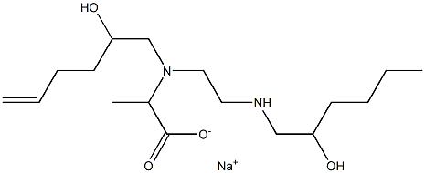 2-[N-(2-Hydroxy-5-hexenyl)-N-[2-(2-hydroxyhexylamino)ethyl]amino]propionic acid sodium salt Struktur