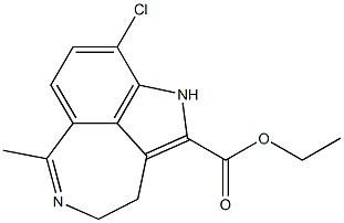 3,4-Dihydro-9-chloro-6-methyl-1H-azepino[5,4,3-cd]indole-2-carboxylic acid ethyl ester Struktur