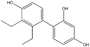 2',3'-Diethyl-1,1'-biphenyl-2,4,4'-triol Struktur