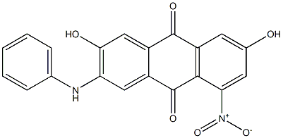 2-Anilino-3,6-dihydroxy-8-nitroanthraquinone Struktur