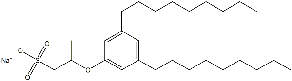 2-(3,5-Dinonylphenoxy)propane-1-sulfonic acid sodium salt Struktur