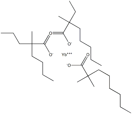 Ytterbium(2,2-dimethyloctanoate)(2-ethyl-2-methylheptanoate)(2-methyl-2-propylhexanoate) Struktur