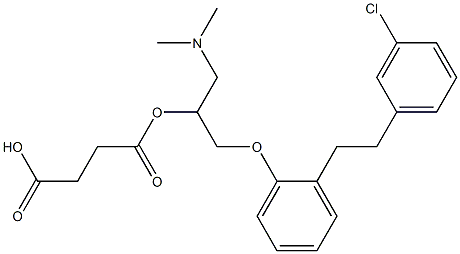 Succinic acid 1-[1-dimethylaminomethyl-2-[2-[2-(3-chlorophenyl)ethyl]phenoxy]ethyl] ester Struktur