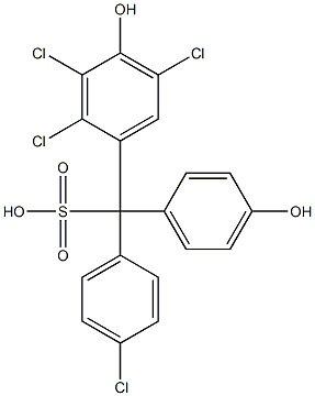 (4-Chlorophenyl)(2,3,5-trichloro-4-hydroxyphenyl)(4-hydroxyphenyl)methanesulfonic acid Struktur