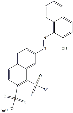 2-[(2-Hydroxy-1-naphtyl)azo]-7,8-naphthalenedisulfonic acid barium salt Struktur