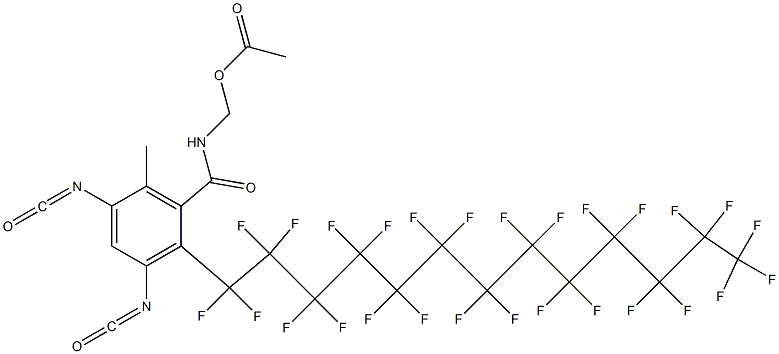 N-(Acetyloxymethyl)-2-(heptacosafluorotridecyl)-3,5-diisocyanato-6-methylbenzamide Struktur