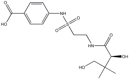 (-)-4-[2-[[(S)-2,4-Dihydroxy-3,3-dimethylbutyryl]amino]ethylsulfonylamino]benzoic acid Struktur