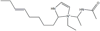 1-[1-(Acetylamino)ethyl]-1-ethyl-2-(5-octenyl)-4-imidazoline-1-ium Struktur