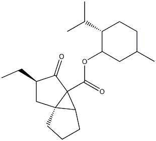 1,6-Trimethylene-3-ethyl-4-oxobicyclo[3.1.0]hexane-5-carboxylic acid (1R,3R,4S)-p-menthan-3-yl ester Struktur