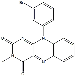 3-Methyl-10-(3-bromophenyl)pyrimido[4,5-b]quinoxaline-2,4(3H,10H)-dione Struktur