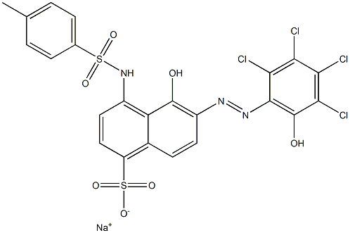 6-[(2,3,4,5-Tetrachloro-6-hydroxyphenyl)azo]-5-hydroxy-4-[(4-methylphenyl)sulfonylamino]naphthalene-1-sulfonic acid sodium salt Struktur