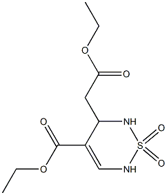 (4-Ethoxycarbonyl-5,6-dihydro-2H-1,2,6-thiadiazine 1,1-dioxide)-5-ylacetic acid ethyl ester Struktur