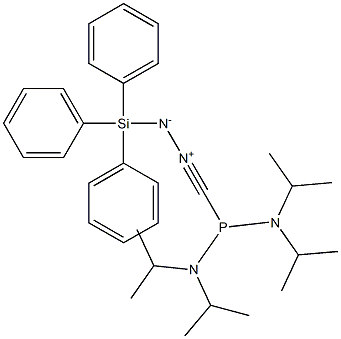 [1-(Triphenylsilyl)-2-[[bis(diisopropylamino)phosphino]methylidyne]hydrazin-2-ium]-1-ide Struktur