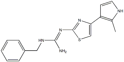 2-[[Amino(benzylamino)methylene]amino]-4-(2-methyl-1H-pyrrol-3-yl)thiazole Struktur