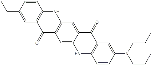 2-(Dipropylamino)-9-ethyl-5,12-dihydroquino[2,3-b]acridine-7,14-dione Struktur