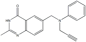 2-Methyl-6-[N-phenyl-N-(2-propynyl)aminomethyl]quinazolin-4(3H)-one Struktur