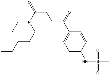 N-Ethyl-N-pentyl-4-(4-methylsulfonylaminophenyl)-4-oxobutyramide Struktur