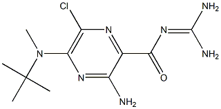 3-Amino-6-chloro-5-[(1,1-dimethylethyl)methylamino]-N-(diaminomethylene)pyrazine-2-carboxamide Struktur