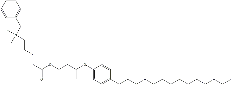 N,N-Dimethyl-N-benzyl-N-[4-[[3-(4-tetradecylphenyloxy)butyl]oxycarbonyl]butyl]aminium Struktur