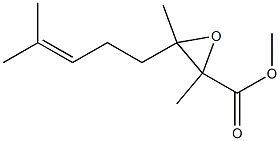 2,3-Dimethyl-3-(4-methyl-3-pentenyl)oxirane-2-carboxylic acid methyl ester Struktur