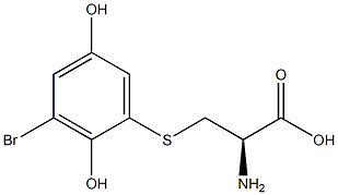 S-(3-Bromo-2,5-dihydroxyphenyl)-L-cysteine Struktur