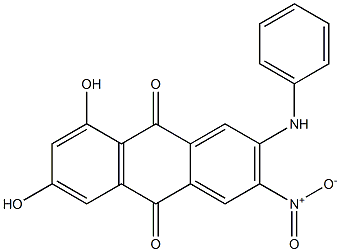 2-Anilino-6,8-dihydroxy-3-nitroanthraquinone Struktur