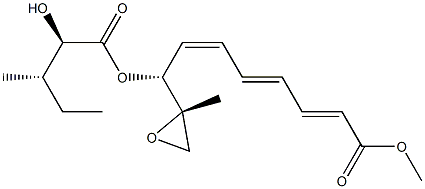 (2E,4E,6Z,8R,9S)-9,10-Epoxy-8-[[(2R,3S)-2-hydroxy-3-methylpentanoyl]oxy]-9-methyl-2,4,6-decatrienoic acid methyl ester Struktur