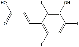 3-(3-Hydroxy-2,4,6-triiodophenyl)propenoic acid Struktur