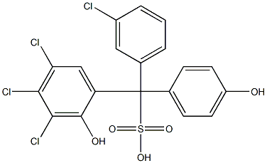 (3-Chlorophenyl)(3,4,5-trichloro-2-hydroxyphenyl)(4-hydroxyphenyl)methanesulfonic acid Struktur